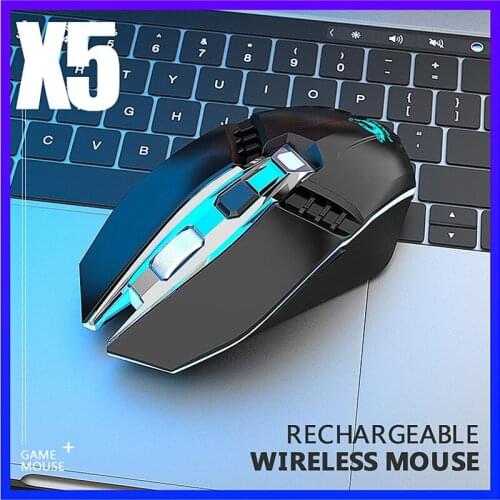 Wireless Gaming Mouse Rechargeable LED Light Optical Mice for PC ND998