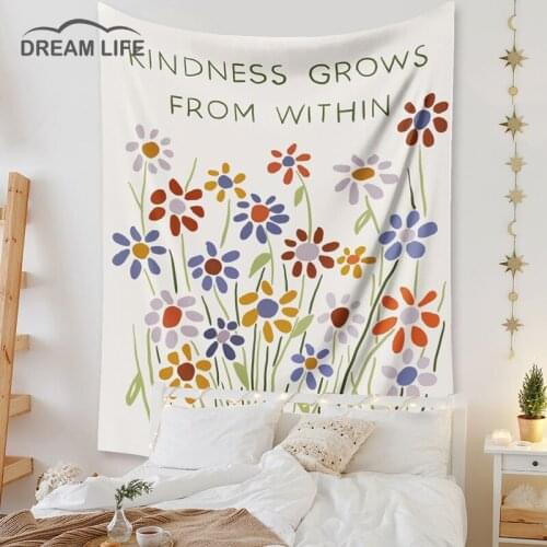 Botanical Wildflower Tapestry Wall Hanging Flower Saguaro Hippie Tapestry Boho Decor Tapestries Wall Carpet Bedroom ​Home Decor