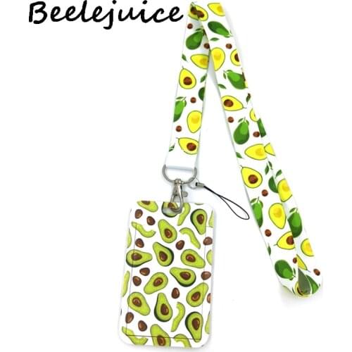 12sets Avocado Fruit Neck Keychain Necklace Webbings Ribbons Anime Cartoon Neck Strap Lanyard ID badge Holder Keychain Lanyards
