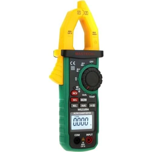 Mastech Ms2109a Auto Range Digital Ac Dc Current Clamp Meter Multimeter Hz Temp Capacitance Tester With Ncv Detector