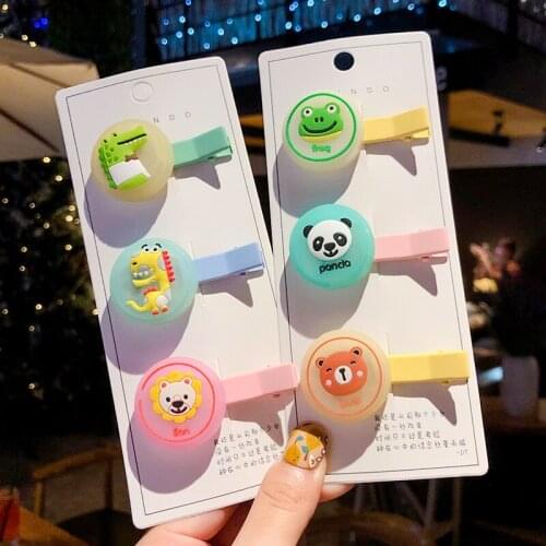 Children Cute Colors Luminous Silica Gel Cartoon Ornament Hair Clips Girls Lovely Alloy Barrettes Hairpins Kids Hair Accessories