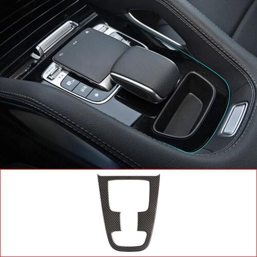 For Mercedes Benz GLE GLS Class W167 X167 2020 ABS Silver/Carbon Fiber Central Gear Shift Panel Trim Interior Car Accessories