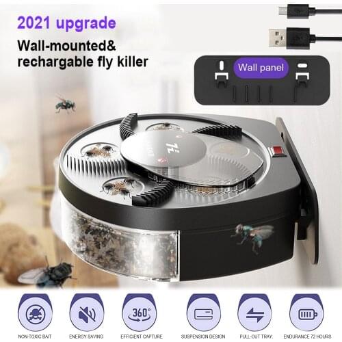 Electric Flycatcher Wall-mounted Fly Catcher USB Automatic Flycatcher Fly Trap Insect Pest Reject Control Restaurant Indoor Trap