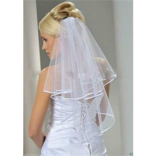 1 Layer White Ivory Tulle Edge Bride Wedding Bridal Veil Comb 2019
