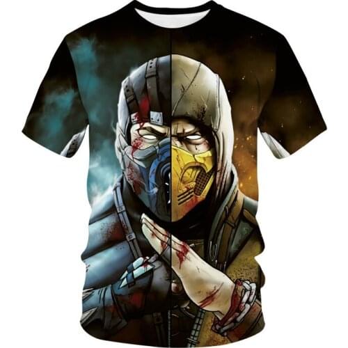 Mortal Kombat 3D printed T-shirt men and women fashion fighting games streetwear casual men and women sports t-shirts hip-hop t