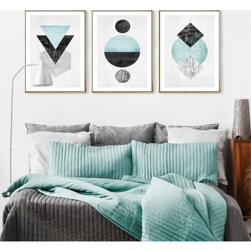 SURELIFE Geometric Abstract Marble Poster Wall Art Canvas Prints Paintings European Pictures Gift for Living Room Home Decor