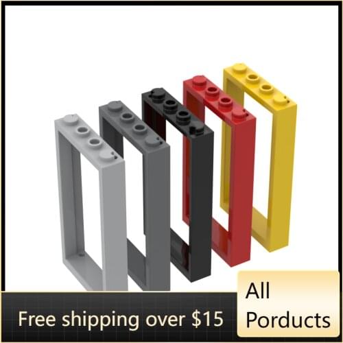 10PCS High-Tech Assemble Particle 60596 1x4x6 Door Frame Building Blocks Kit Replaceable Part Toys For Children Gifts