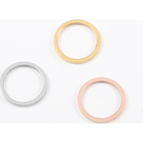 10pcs/Lot Stainless Steel Mirror Polish 15mm Round Charm Circle Pendants For DIY Jewelry Making Bracelet