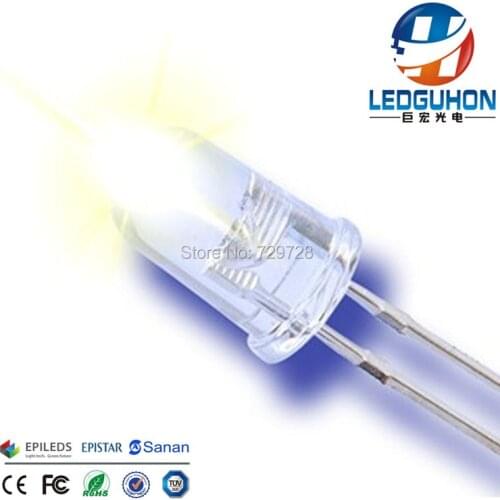 Through hole 5mm round warm white led diode used for led projector