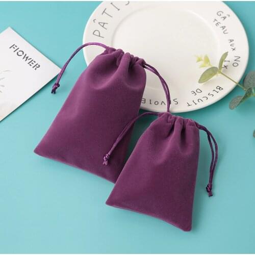 50Pcs/lot Velvet Bag Jewelry Packing Gift Drawstring Pouches 5x7cm 7x9cm 8x10cm 9x12cm Coloful Velvet Bags Can Customized