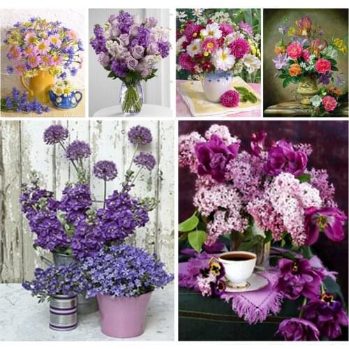 5D DIY Diamond Painting Flower Rose Vase Diamond Mosaic Embroidery Kit Mosaic Handmade Home Decoration Can Be Customized