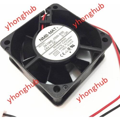 NMB-MAT 2410ML-05W-B50 G00 DC 24V 0.13A 2-Wire 60X60X25mm Server Cooling Fan