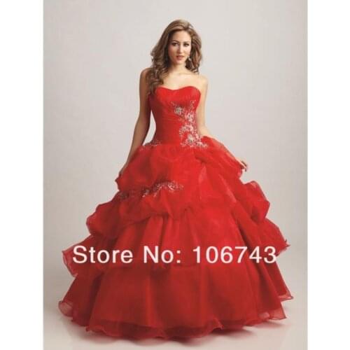 2020 new green ball gown hot vestidos de 15 años red ball bridal gown custom made lace up beading appliques Quinceanera Dresses