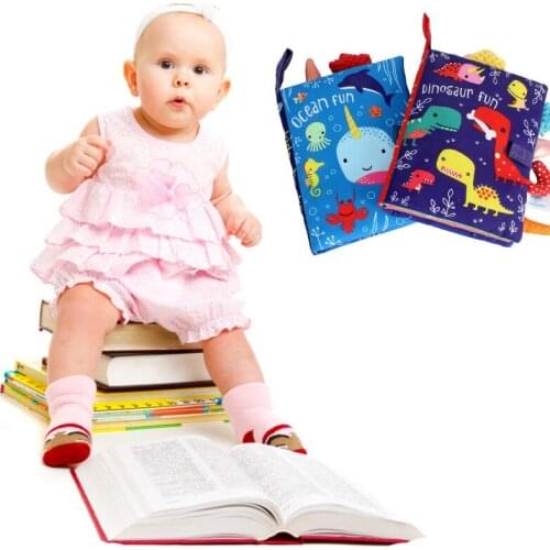 Newborn Baby Toys Learning Educational Kids Cloth Books Cute Dinosaur oceanInfant Baby Fabric Book Toy