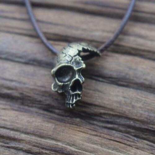 1pcs half skull head necklace