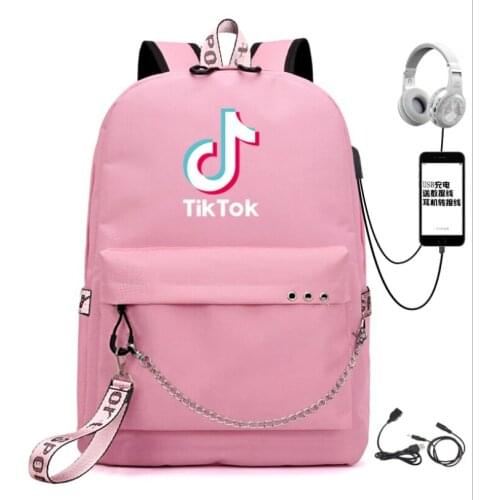 Tik Tok Casual Usb Charge Backpack Boys Girls School Bag Men Women Rucksack School Bag Teens Daily New Knapsack
