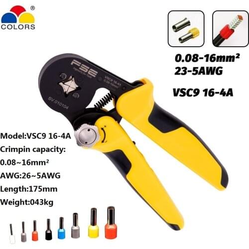 Hand tools VSC9 16-4A mini-type self-adjustable crimping plier fasen tool Special 23-5AWG Tweezers Knife Hexagonal crimp