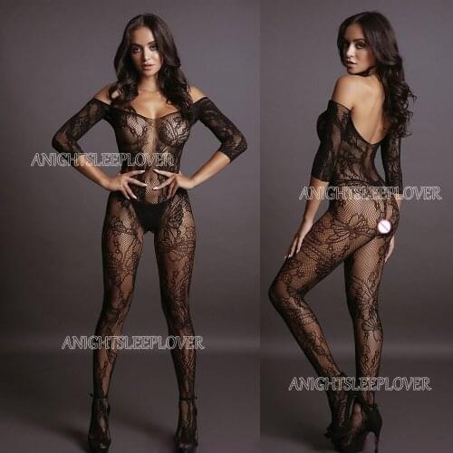 Porn Sexy Lingerie Bodysuit Underwear Sleepwear Women Fetish Tight Open Crotch Teddies Costumes Catsuit Mesh Baby Doll Mujer