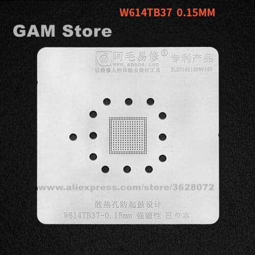 W614TB37 BGA Stencil For Macbook A2159 Reballing IC Pins Solder Tin Plant Net Amaoe Square Hole