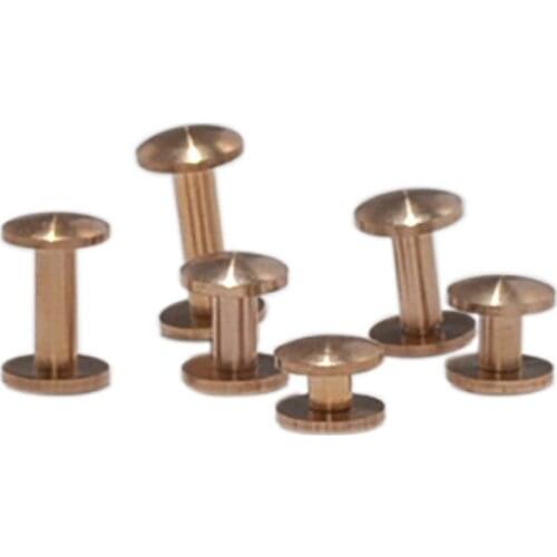 Solid Brass Arc Button Stud Screw Nail Rivet Back Belt for Sewing Handmade DIY Leather Accessories Material 4 6 8 10 12 15mm