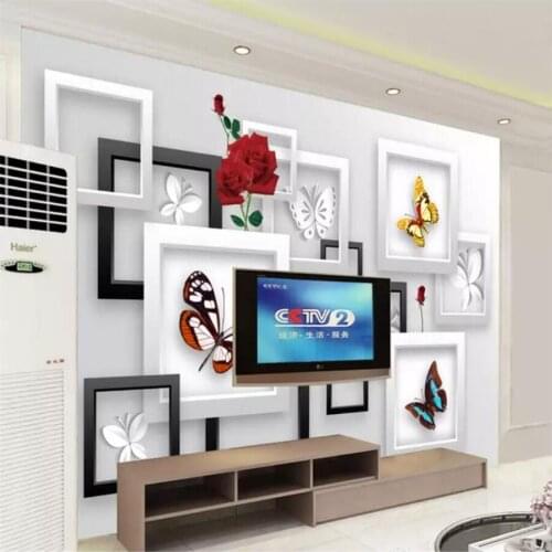 Wellyu CCustom wallpaper 3D murals butterfly dream fashion TV background wall living room 5d wallpaper 8d crystal painting обои