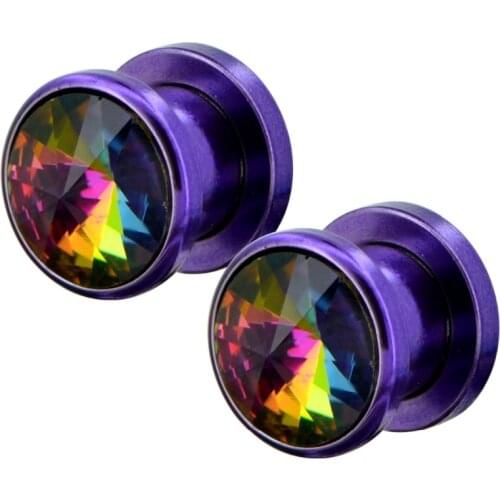 BODY PUNK 1 pair Ear Metal Plugs and Tunnels Cute Ear Gauge Screw Piercing Flesh Expander Body Piercings Jewelry