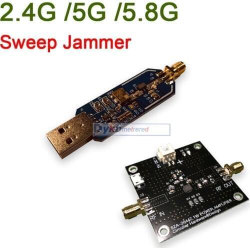 2.4Ghz 5Ghz 5.8Ghz WiFi Sweep Jammer Shielder 2.4G 5G 5.8G WiFi Disturber jammer development board 1W 2W power amplifier