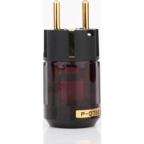 2pcs Gold Plated P-079E power plug Eu plug Hifi Audio Connector Schuko Power cable plug adapter