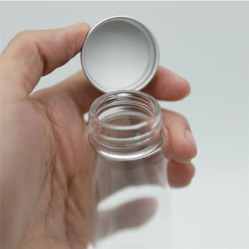 6 Pieces 37*120mm 100ml Small Glass Bottle Aluminum Caps Test Tube Jar Container Diy Glass jars Spice storage Candy Containers