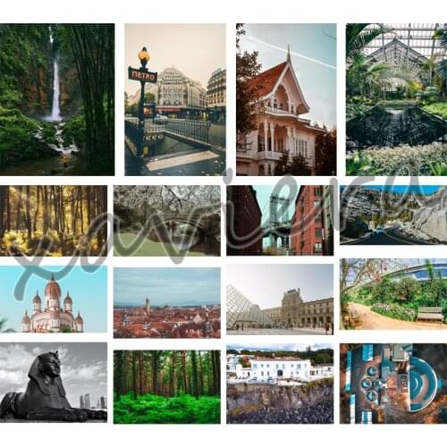 Xaviera Diy Diamond Painting European Architectural Landscape Stone Statue Mosaic Rhinestone Embroidery Full Drill Cross Stitch