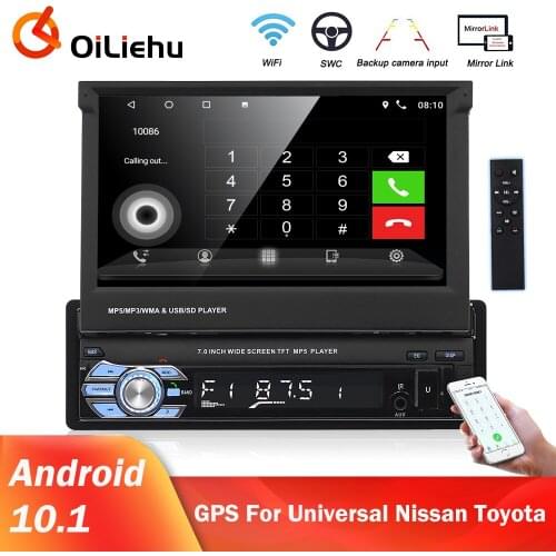 OiLiehu 1 Din Android 10.1 Car Radio 1din GPS Stereo Autoradio 7 Inch Video Multimedia Player For VW Nissan Hyundai Kia Toyota