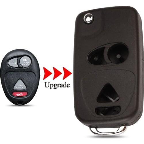 Kutery Upgrade Folding Car Key Shell For Buick G-M Chevy Pontiac Rendezvous 2002-2007 3+1/4Buttons Remote Key Cover Case