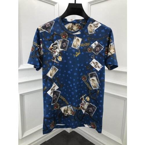 Europe style new designer mens high qulity fashion print t-shitrs tops C355