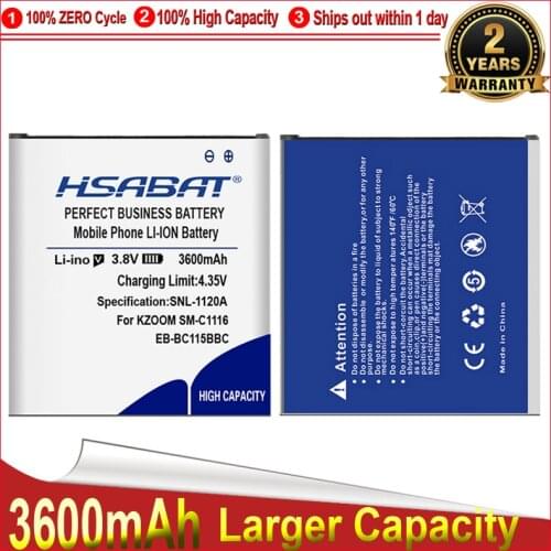 HSABAT 0 Cycle 3600mAh EB-BC115BBC NFC Battery for Samsung GALAXY K Zoom SM-C1116 C1158 C1115 EB-BC115BBC EB-BC115BBE