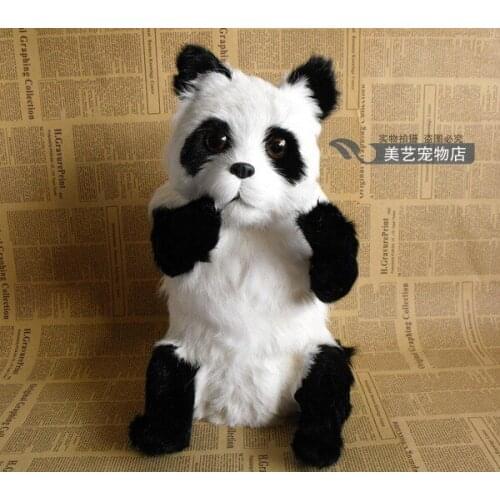Simulation large panda 25x21x38cm toy model polyethylene&furs panda model home decoration props ,model gift d155