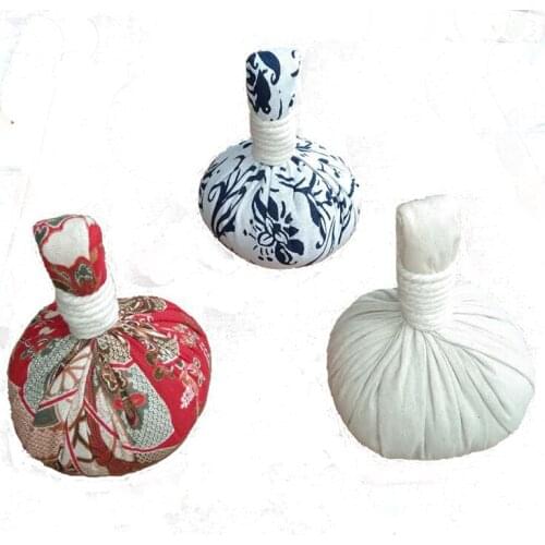 3PCS Thai SPA Home Healthy Care Hot compress herbal bag traditional herbal massage compress ball for face & body relaxing