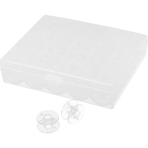 A Box of 25pcs Plastic Industrial Sewing Machine Bobbins for Brother Janome