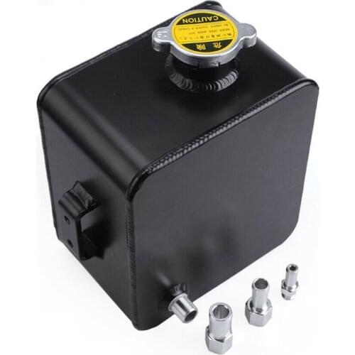 2.5L Car Coolant Water Overflow Tank 2.5L Coolant Header Bottle with Cap Aluminum Universal for Toyota/Honda