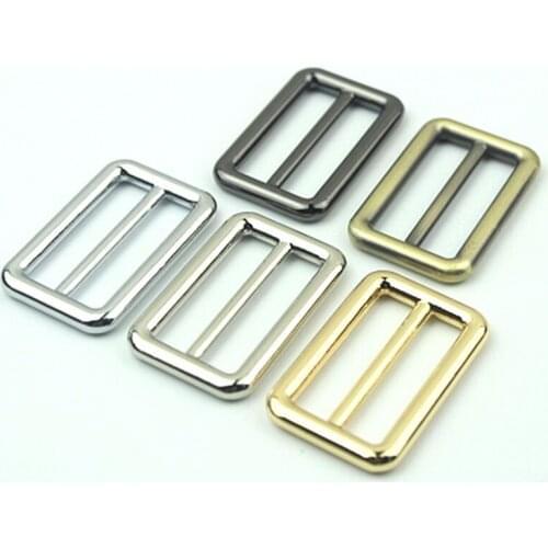 38mm Metal Heavy Duty Thickness Shoulder Leather Bag Strap Belt Web Rectangle Adjust Tri-glide Pin Buckle Slider Loop O D Ring