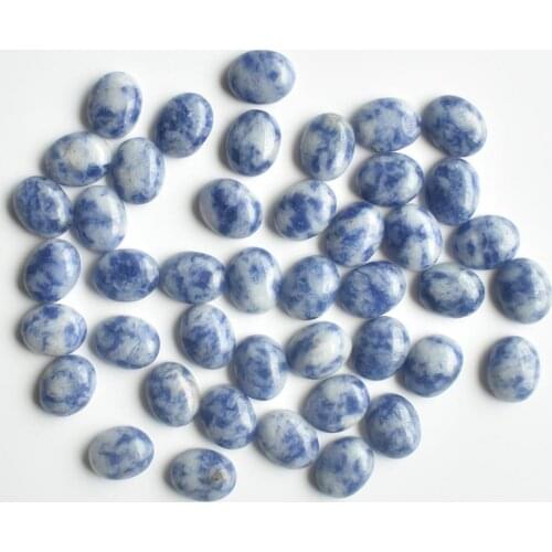 2020 Fashion natural sodalite stone Oval CAB CABOCHON 8x10mm beads charms for jewelry making wholesale 50pcs/lot free shipping