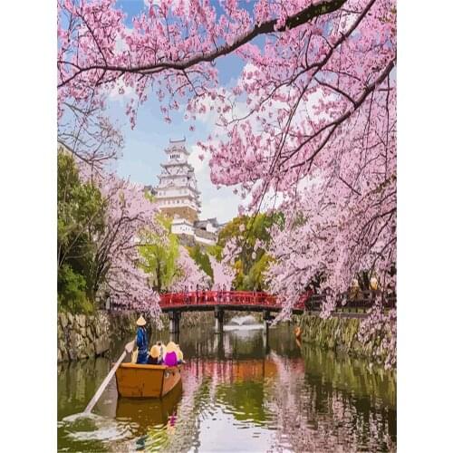 Landscape Scenery DIY 11CT Embroidery Cross Stitch Kits Craft Needlework Set Printed Canvas Cotton Thread Home Sale