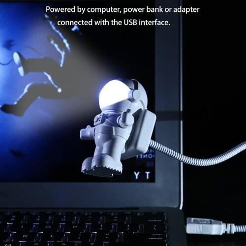 USB Powered Spaceman LED Night Light Flexible Hose Portable for Sockets Laptops Tvs Fun Portable Adjustable Astronaut for Adults