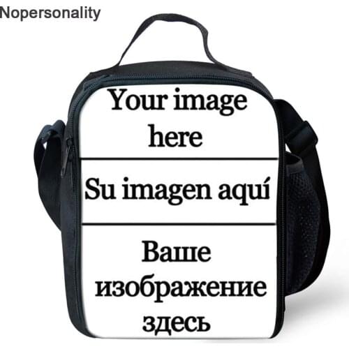 Nopersonality Custom Your Image Name Lunch Bag Insulated Kids Lunchbox Portable Keep Warm Women Men Lunchbag Picnic Food Bags