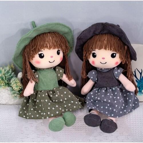New Cute Rag Doll Ragdoll Soft Baby Doll with Clothes Cartoon Handmade Princess With Hat Skirt Plush Toy Baby Sleeping Partner