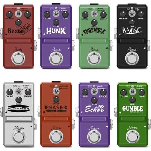 Rowin Guitar Pedal Distortion Overdrive Chorus Flanger Phaser Delay Effecot Pedal Nano Series for Electric Guitar Bass