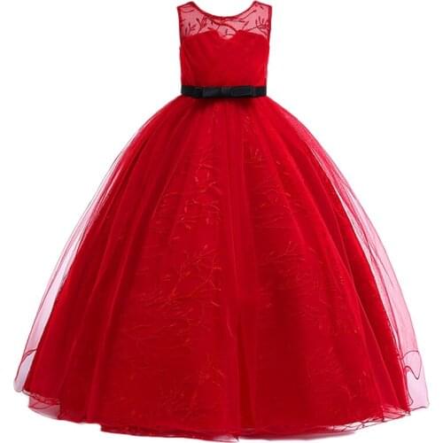 2019 Girls Teenager Elegant Wedding Birthday Party Long Dress Baby Girl Evening Princess Dresses Children Clothing Costume 4-15Y