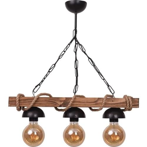 Retro Light Wooden Rope 1-2-3 Piece Rustic Chandelier Bulbs Not Included Industrial Wind Loft Solid Wood Restaurant Coffee Shop