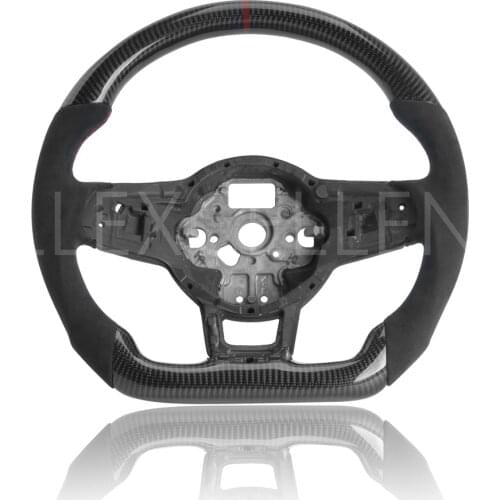 Forged Carbon Fiber & Alcanrata Leather Steering Wheel For Volkswagen Golf MK7 GTI R with Mark