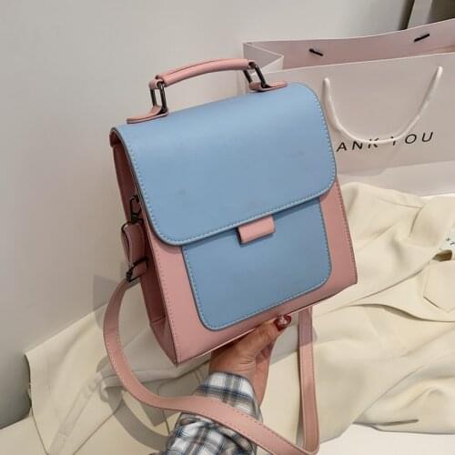 Small PU Leather Backpack Women Shoulder Bags small Back pack Travel Female Bookbag School Bags for Teenage Girls Mochila blue