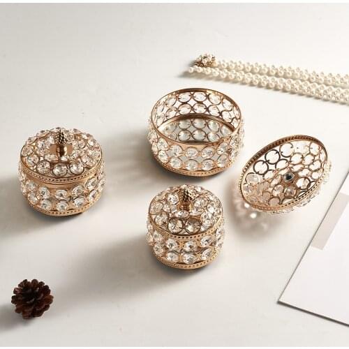 Girl Earrings Plate Jewelry Box Protable Crystal Earrings Ring Multi-function Jewelry Storage Box